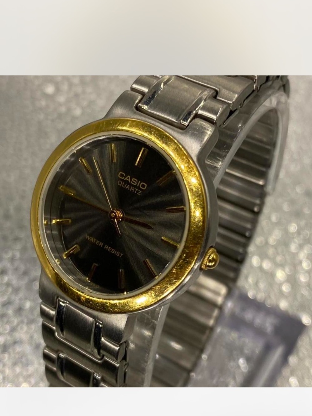 *** Casio ^^^ Ladies ^*^  Two-Tone Stainless Steel Quartz ^^^ Slate grey  Dial *
